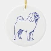Hunderasse Mops セラミックオーナメント (正面)