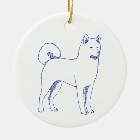 Hunderasse Shiba Inu セラミックオーナメント (正面)