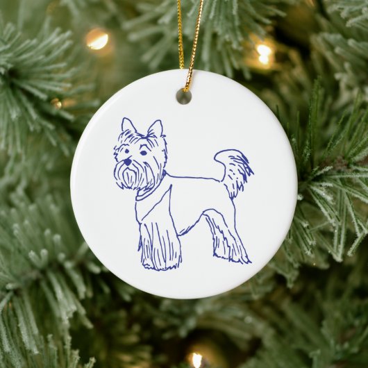 Hunderasse Yorkshire Terrier セラミックオーナメント (ツリー)