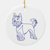 Hunderasse Yorkshire Terrier セラミックオーナメント (裏面)