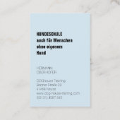 Hundeschule Visitenkarten 名刺 (裏面)