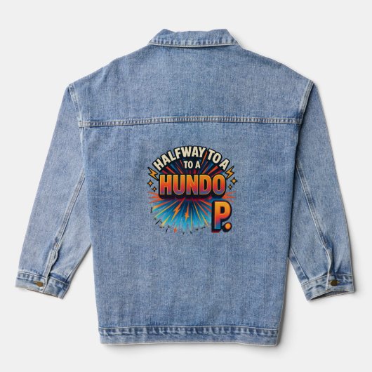 Hundoの半分やる気を起こさせる- デニムジャケット (裏面)