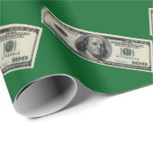 Hundred Dollar Bill Green Wrapping Paper ラッピングペーパー (ロールコーナー)