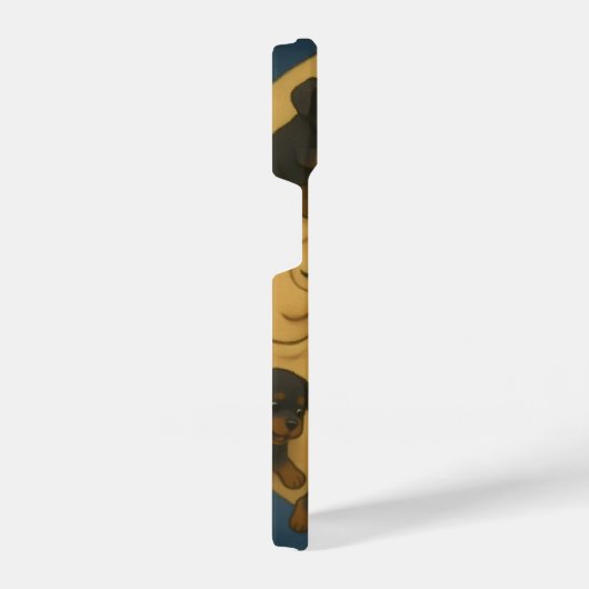 Hundred Flying Rottweilers – Joyful Puppies iPhoneケース (右側面)