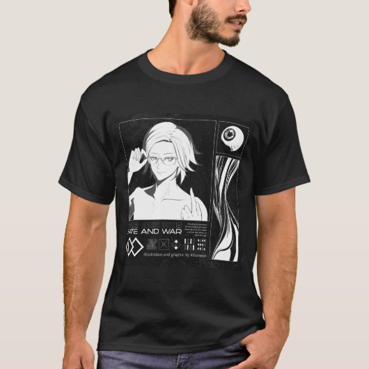 Hundred Line - �青月英人 グラフィック Tシャツ (正面)