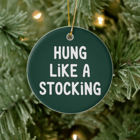 Hung Like A Stocking Christmas Funny Sarcastic セラミックオーナメント (ツリー)