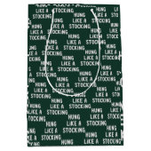 Hung Like A Stocking Christmas Funny Sarcastic ミディアムペーパーバッグ (正面)