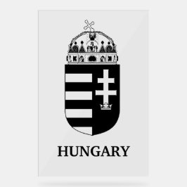 Hungarian Coat of Arms Contemporary Monochrome Art アクリルサイン