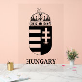 Hungarian Coat of Arms Contemporary Monochrome Art アクリルサイン (ウェディング)