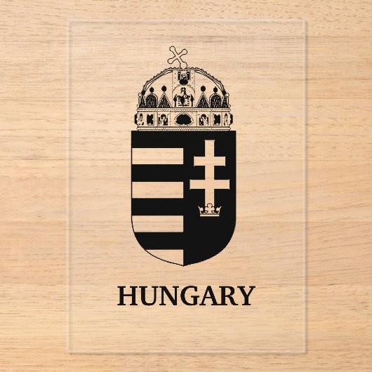 Hungarian Coat of Arms Contemporary Monochrome Art アクリル招待状 (正面)