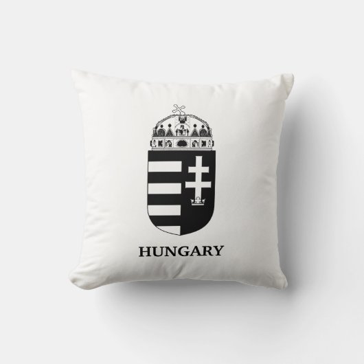 Hungarian Coat of Arms Contemporary Monochrome Art クッション (正面)