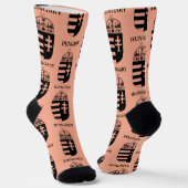 Hungarian Coat of Arms Contemporary Monochrome Art ソックス (傾斜あり)