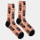 Hungarian Coat of Arms Contemporary Monochrome Art ソックス (右)