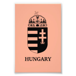Hungarian Coat of Arms Contemporary Monochrome Art フォトプリント