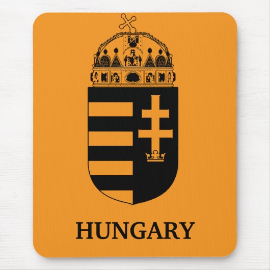Hungarian Coat of Arms Contemporary Monochrome Art マウスパッド (正面)