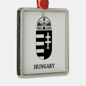 Hungarian Coat of Arms Contemporary Monochrome Art メタルオーナメント (右)