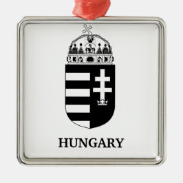 Hungarian Coat of Arms Contemporary Monochrome Art メタルオーナメント