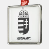 Hungarian Coat of Arms Contemporary Monochrome Art メタルオーナメント (左)