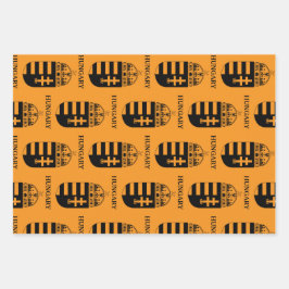 Hungarian Coat of Arms Contemporary Monochrome Art ラッピングペーパーシート