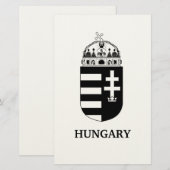 Hungarian Coat of Arms Contemporary Monochrome Art 便箋 (正面/裏面)