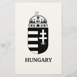 Hungarian Coat of Arms Contemporary Monochrome Art 便箋