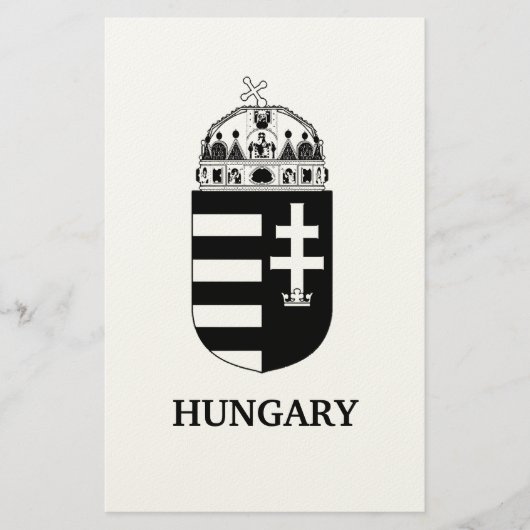 Hungarian Coat of Arms Contemporary Monochrome Art 便箋 (正面)