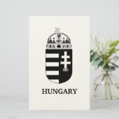 Hungarian Coat of Arms Contemporary Monochrome Art 便箋 (スタンド正面)
