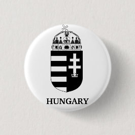 Hungarian Coat of Arms Contemporary Monochrome Art 缶バッジ