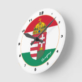 Hungarian Flag, Emblem & Hungary trendy fashion ラウンド壁時計 (傾斜)
