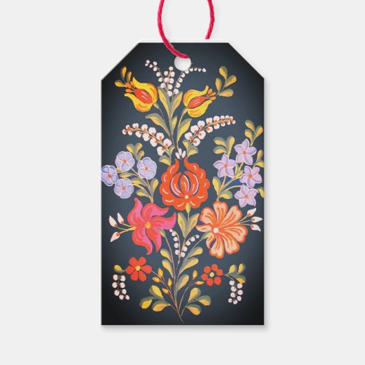 hungarian flowers -vibrant colors ギフトタグ (正面)