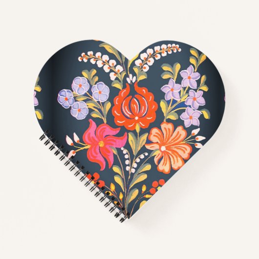 hungarian flowers -vibrant colors ノートブック (正面)