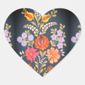 hungarian flowers -vibrant colors ハートシール (正面)