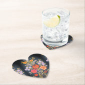 hungarian flowers -vibrant colors heart shape  ペーパーコースター (インサイチュ)