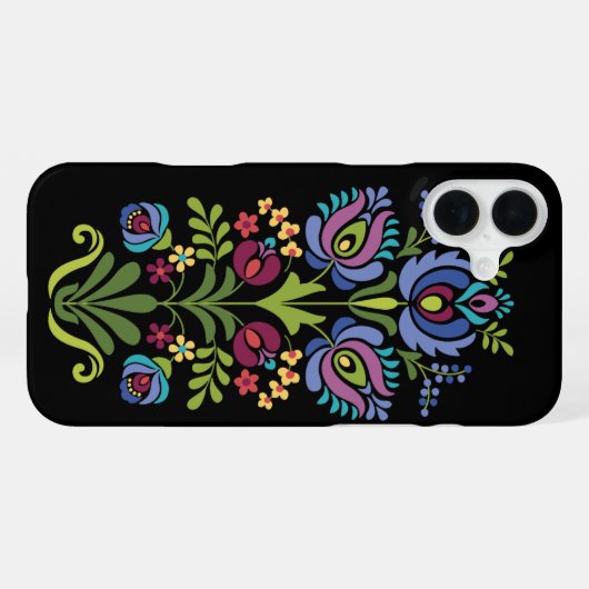 Hungarian Folk Design Lavender Floral iPhoneケース (裏面横)