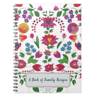 Hungarian Folk Floral Family Recipe Notebook ノートブック