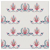 Hungarian Folk Floral Textile Pattern ファブリック (クローズアップ)