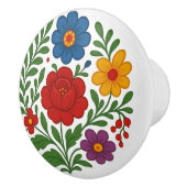 Hungarian Kalocsa Floral Folk Art Ceramic Knob セラミックノブ (右)