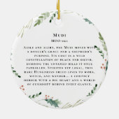 Hungarian Mudi Dog Watercolor Monogram セラミックオーナメント (裏面)