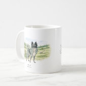 Hungarian Mudi | Watercolor Dog & Breed Quote コーヒーマグカップ (正面左)