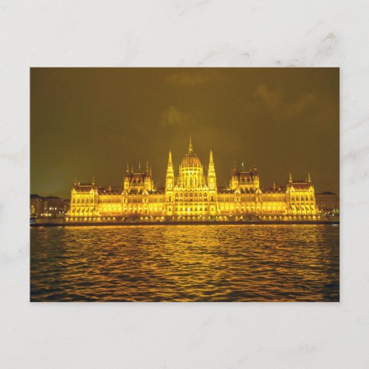 Hungarian Parliament, Budapest, Hungary at Night ポストカード (正面)