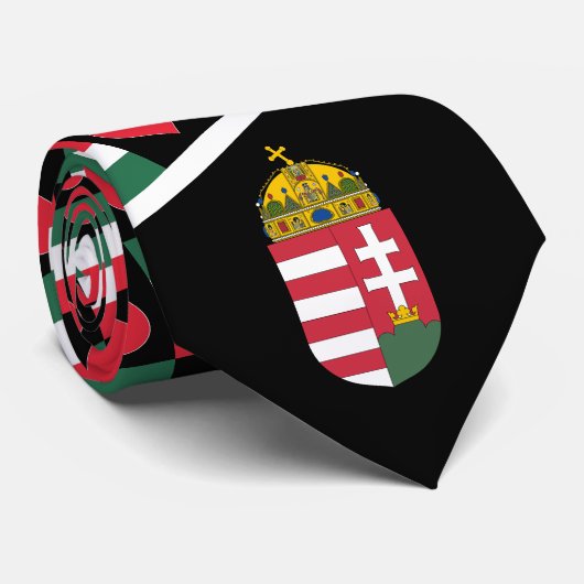 Hungary Flag Heart Pattern Fun Hungarian Pride ネクタイ (ロール)