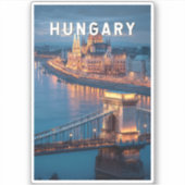Hungary Illustration Travel Art Vintage シール (正面)