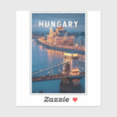 Hungary Illustration Travel Art Vintage シール (シート)