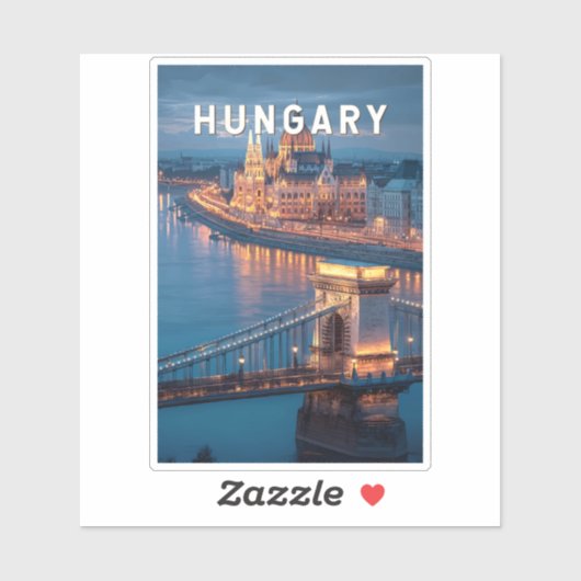 Hungary Illustration Travel Art Vintage シール (シート)