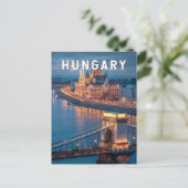 Hungary Illustration Travel Art Vintage ポストカード (スタンド正面)