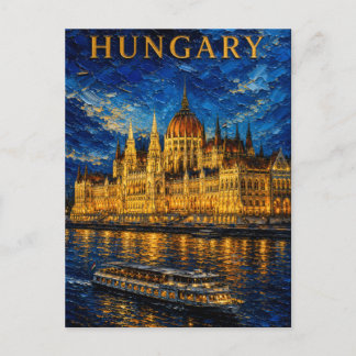 Hungary: Night Glow Budapest Art Souvenir ポストカード