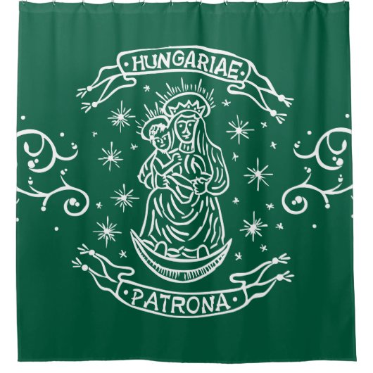 hungary religious motif medieval virgin mary jesus シャワーカーテン (正面)