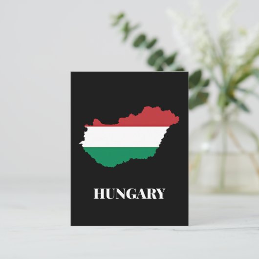 Hungary, silhouette and flag, ポストカード (スタンド正面)