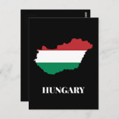 Hungary, silhouette and flag, ポストカード (正面/裏面)