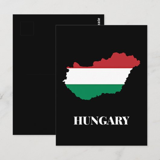Hungary, silhouette and flag, ポストカード (正面/裏面)